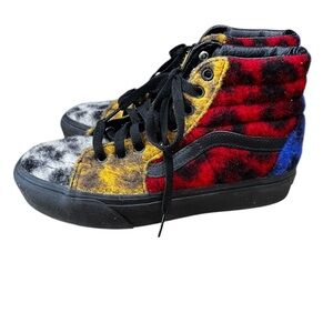 Vans platform leopard fur hi tops- womens 8.5